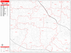 Santa Ana Digital Map Red Line Style